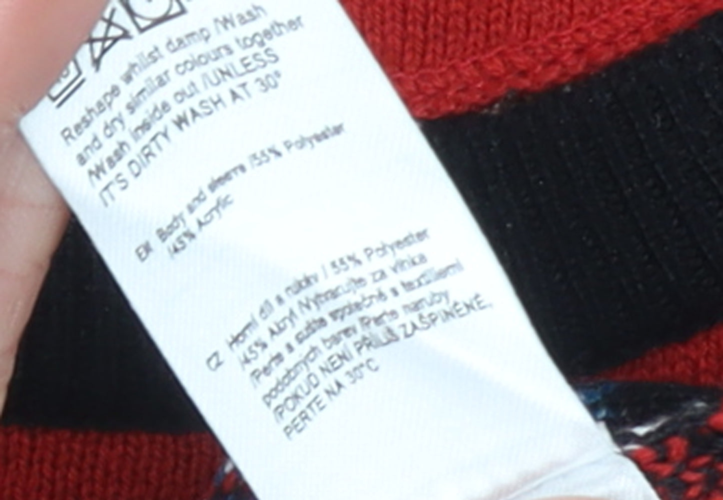 Monopoly Men's Red Graphic Knit Pullover Jumper Size M