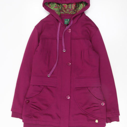 Rozella Women’s Purple Hooded Mid-Length Cotton Jacket M