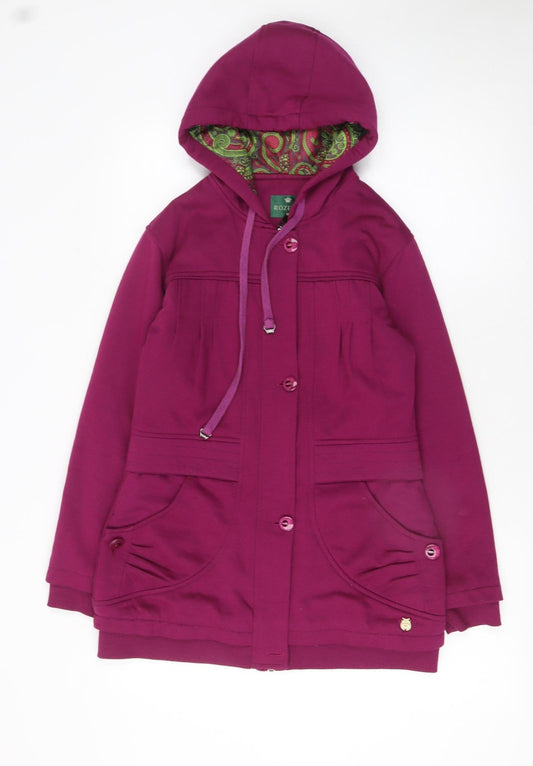 Rozella Women’s Purple Hooded Mid-Length Cotton Jacket M