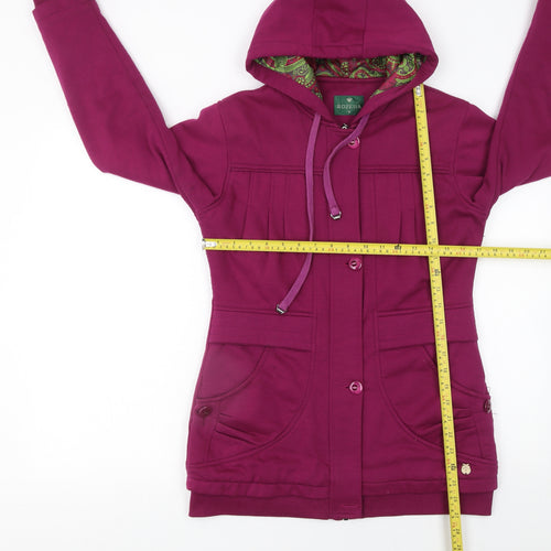 Rozella Women’s Purple Hooded Mid-Length Cotton Jacket M