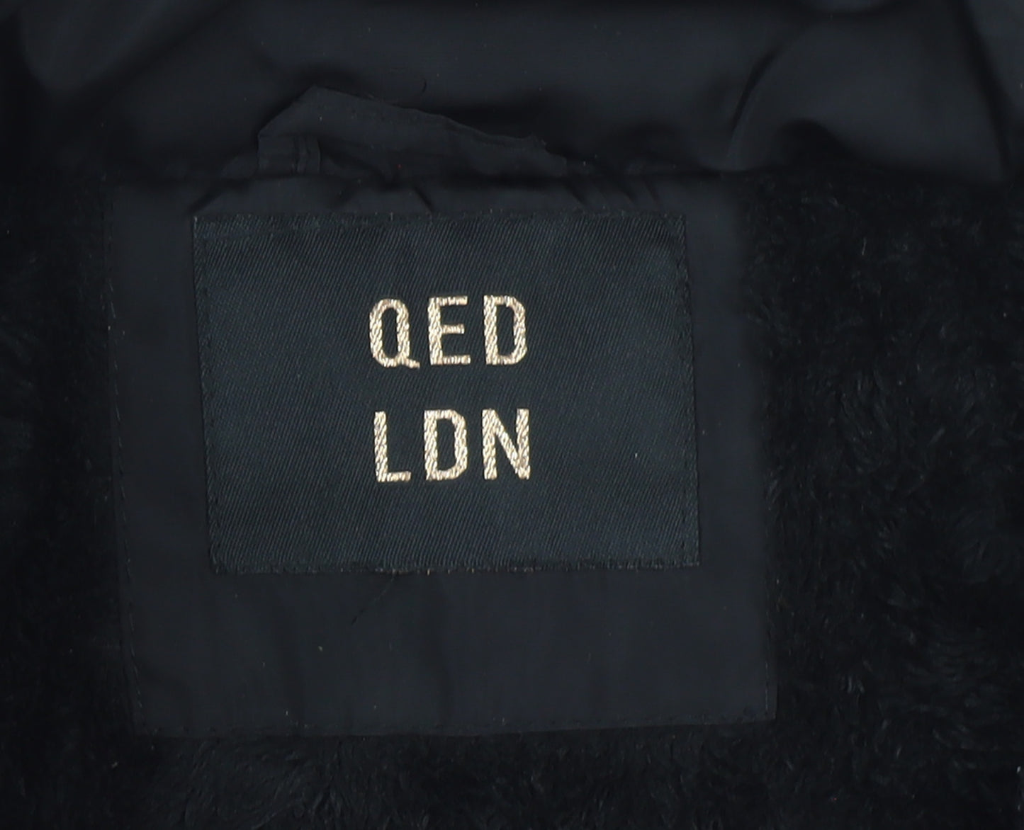 QED LDN Womens Black Mid-Length Puffer Jacket Size 8