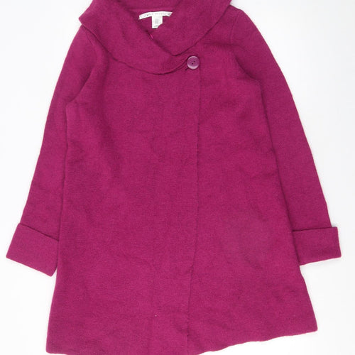 Max Studio Women's Pink Wool Blend Cowl Neck Cardigan M