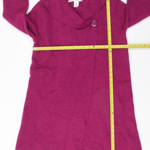 Max Studio Women's Pink Wool Blend Cowl Neck Cardigan M