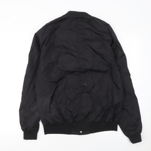 H&M Men’s Black Bomber Jacket Size S Lightweight Polyamide