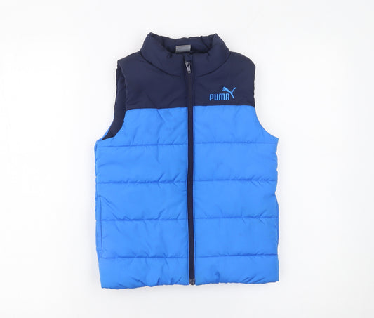 Puma Boys Blue Puffer Gilet 5-6 Years Quilted Lightweight Waistcoat