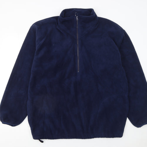 GTC Mens Blue Fleece 1/2 Zip Pullover Sweatshirt Size L