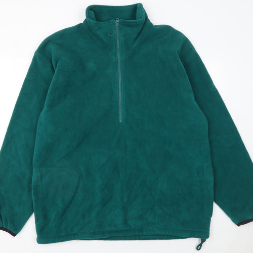 GTC Men's Green Fleece 1/2 Zip Pullover Sweatshirt Size M