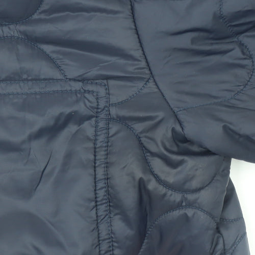 SELECTED HOMME Men’s Blue Quilted Zip Jacket L Regular Nylon