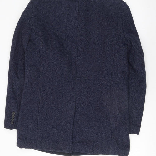 Selected Homme Men's Navy Wool Blend Mid-Length Coat Size M