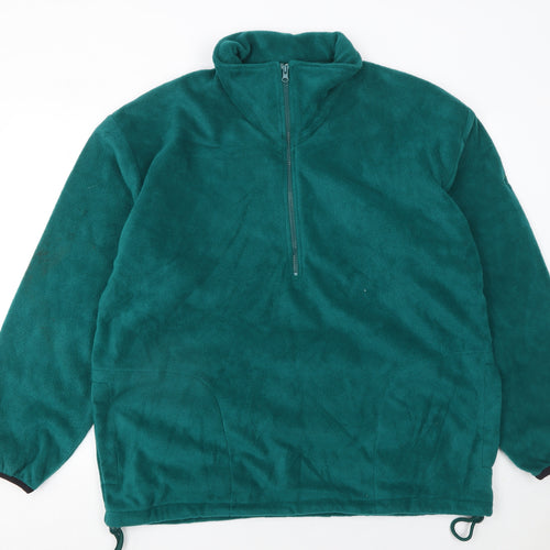 GTC Men’s Green Fleece Half Zip Pullover Sweatshirt L Regular