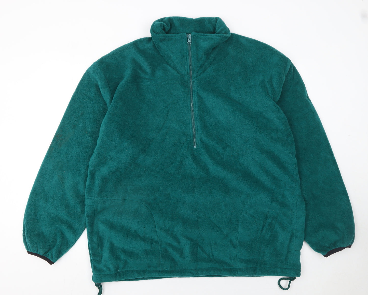GTC Men’s Green Fleece Half Zip Pullover Sweatshirt L Regular