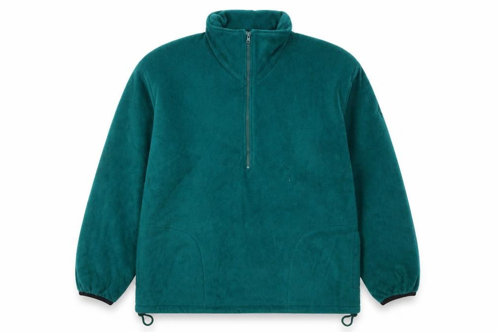 Front view of GTC Men’s Green Fleece Half Zip Pullover Sweatshirt L Regular