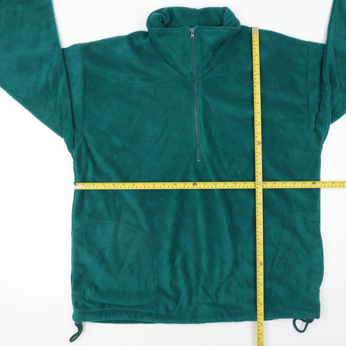 GTC Men’s Green Fleece Half Zip Pullover Sweatshirt L Regular