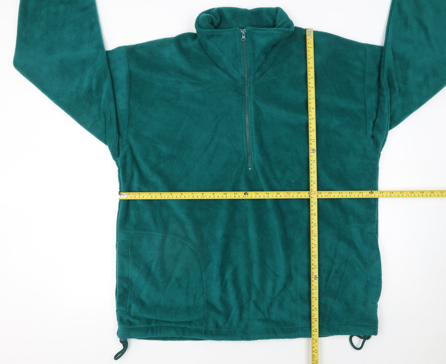 GTC Men’s Green Fleece Half Zip Pullover Sweatshirt L Regular