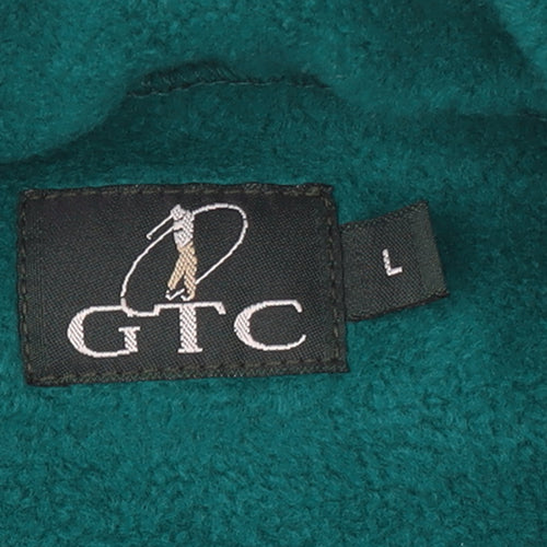 GTC Men’s Green Fleece Half Zip Pullover Sweatshirt L Regular