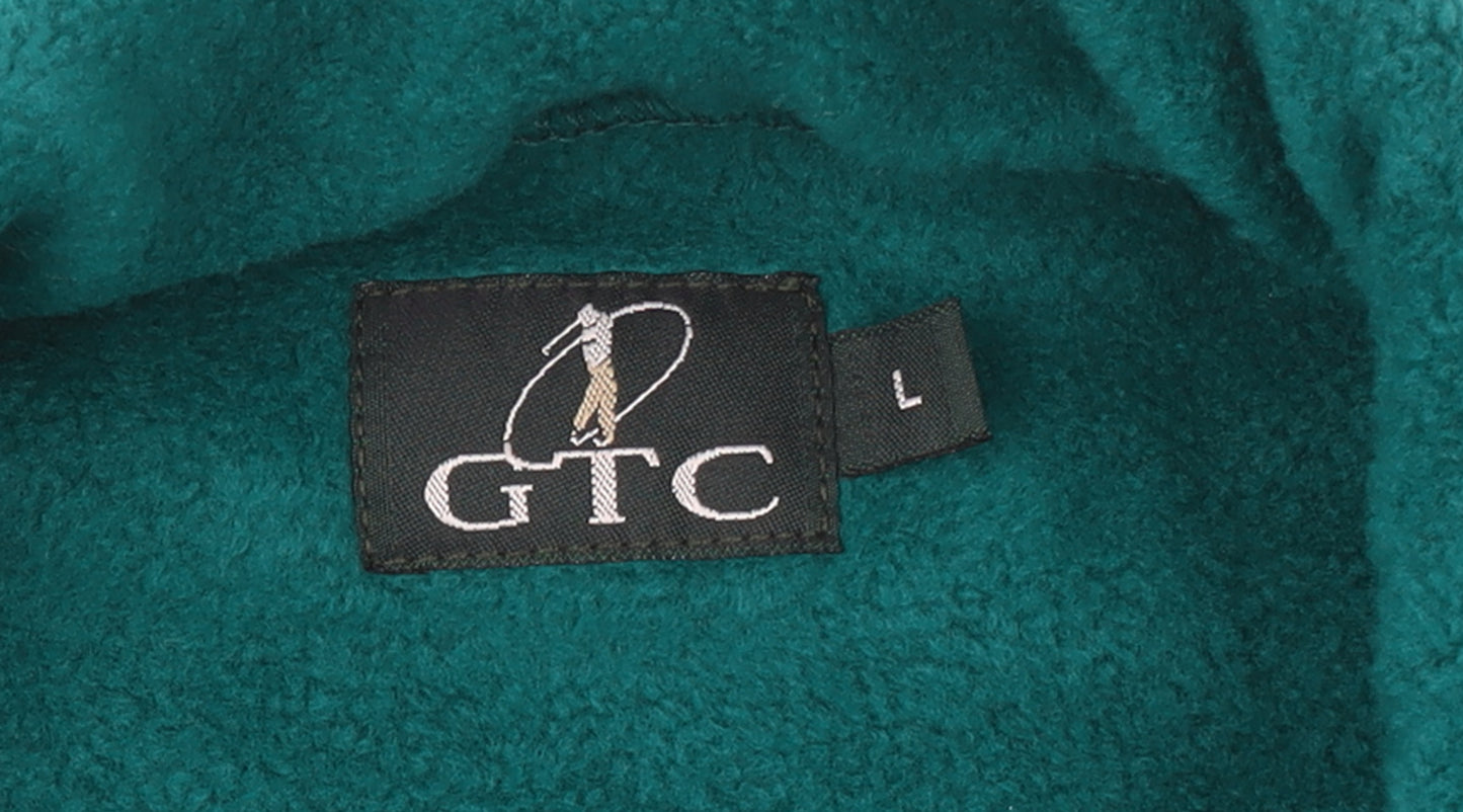 GTC Men’s Green Fleece Half Zip Pullover Sweatshirt L Regular