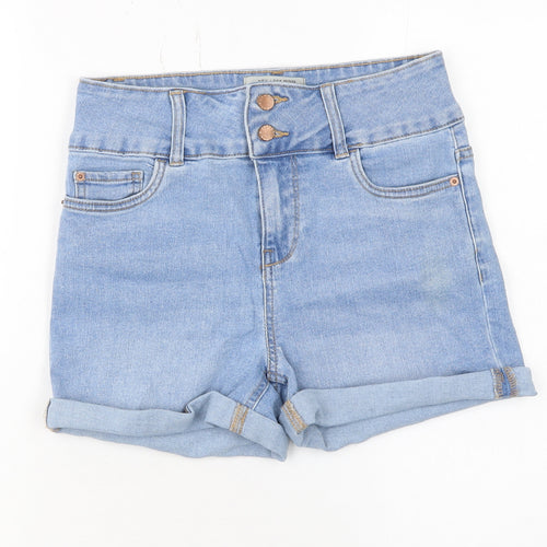 New Look Women’s Petite Blue High-Waist Denim Hot Pants Size 8