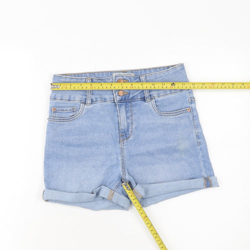 New Look Women’s Petite Blue High-Waist Denim Hot Pants Size 8