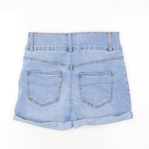 New Look Women’s Petite Blue High-Waist Denim Hot Pants Size 8