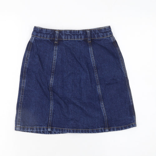 Denim Co. Women Blue Denim A-Line Button Skirt Size 4