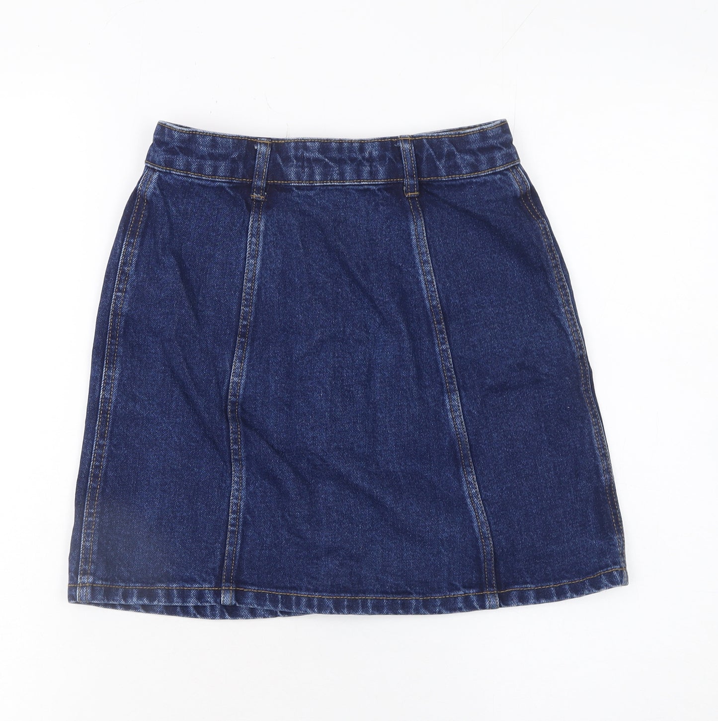 Denim Co. Women Blue Denim A-Line Button Skirt Size 4