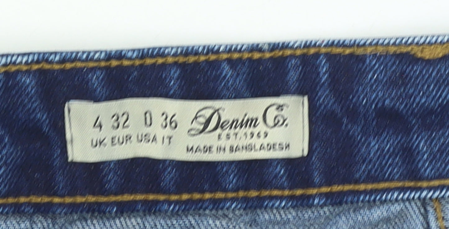 Denim Co. Women Blue Denim A-Line Button Skirt Size 4