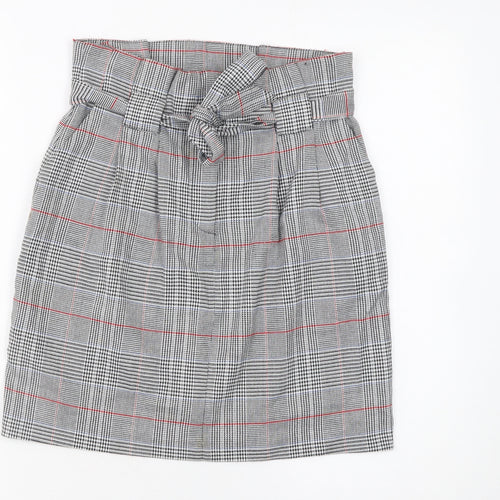 Miss Selfridge Women’s Check Tweed Belted Pencil Skirt UK 6 Multicoloured
