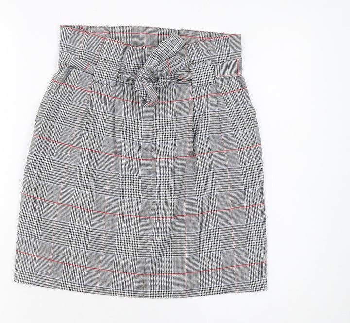 Miss Selfridge Women’s Check Tweed Belted Pencil Skirt UK 6 Multicoloured