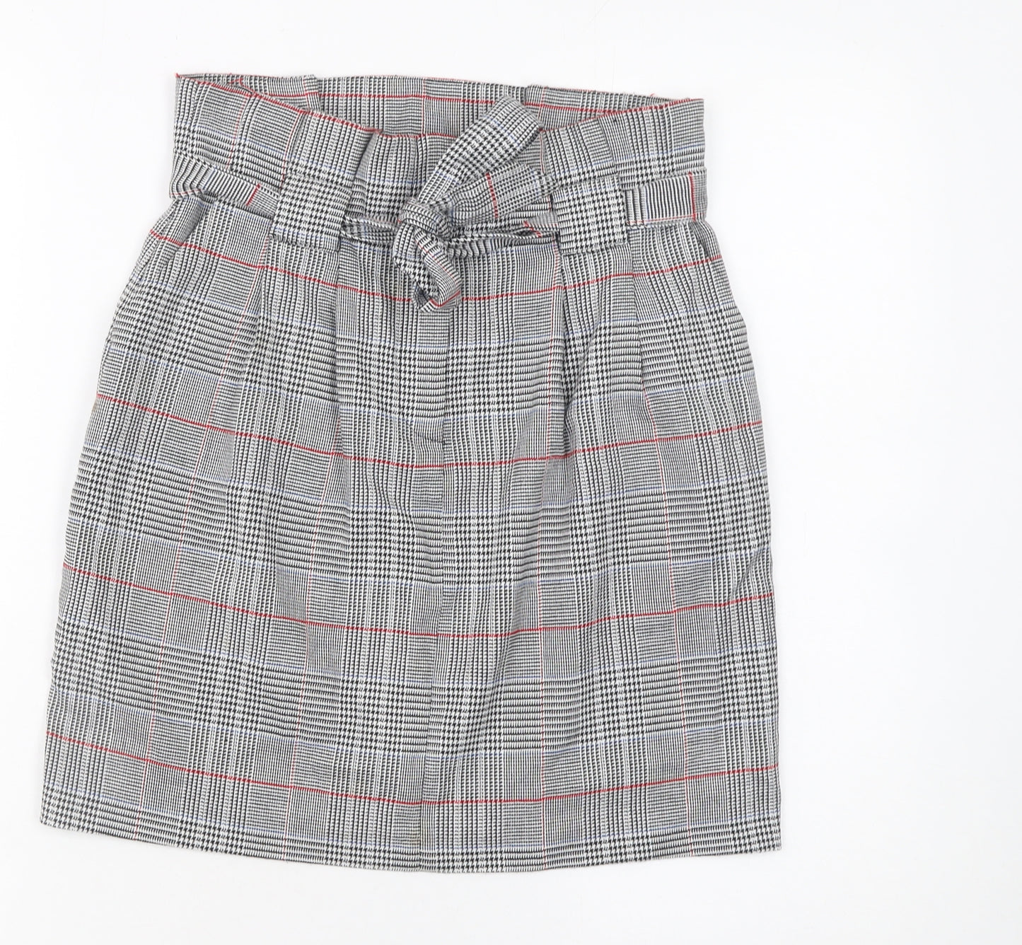 Miss Selfridge Women’s Check Tweed Belted Pencil Skirt UK 6 Multicoloured