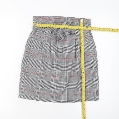 Miss Selfridge Women’s Check Tweed Belted Pencil Skirt UK 6 Multicoloured