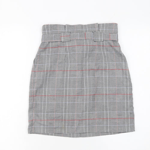 Miss Selfridge Women’s Check Tweed Belted Pencil Skirt UK 6 Multicoloured
