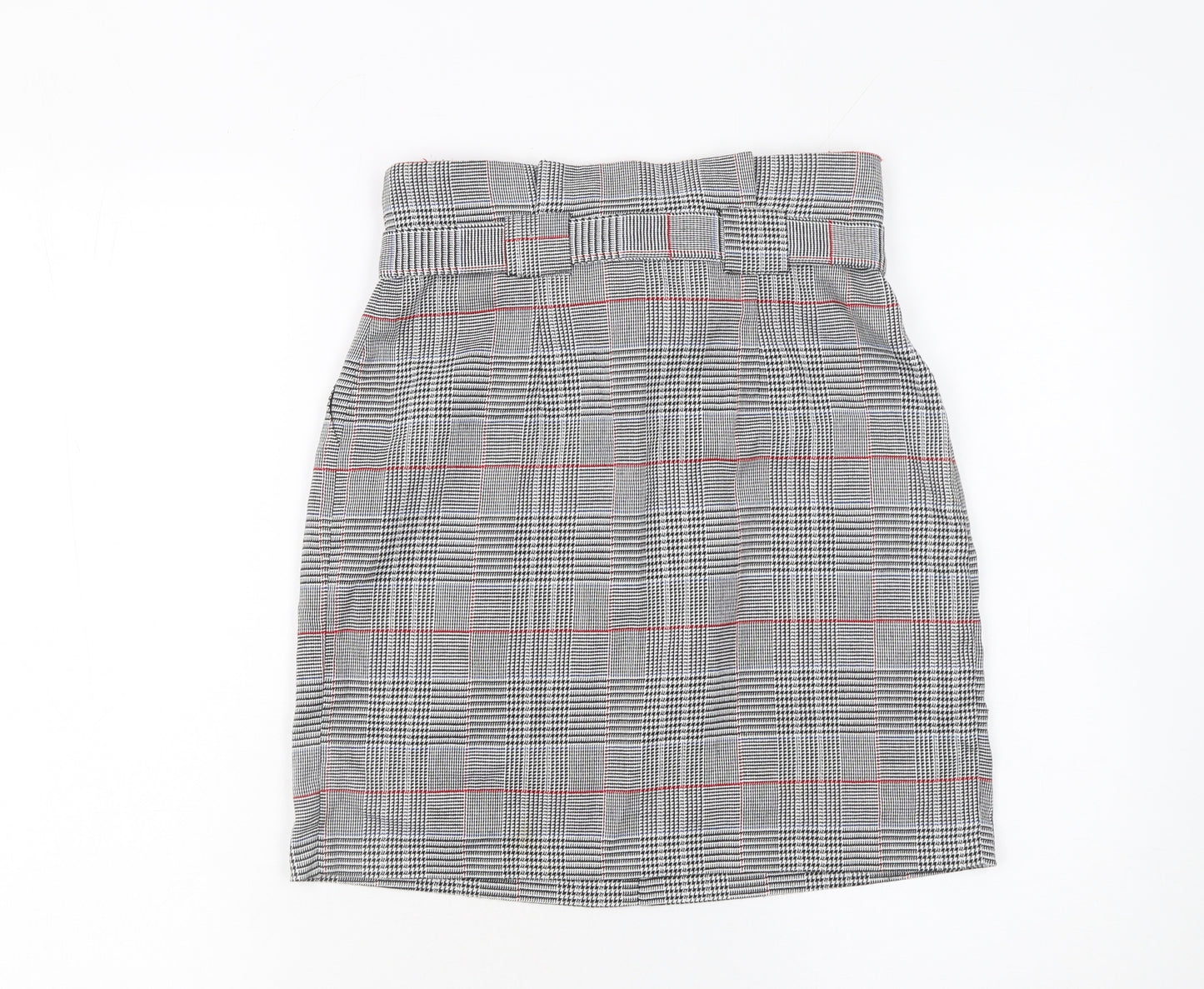 Miss Selfridge Women’s Check Tweed Belted Pencil Skirt UK 6 Multicoloured