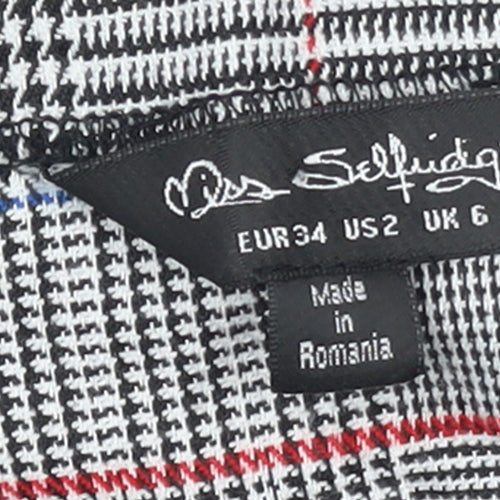 Miss Selfridge Women’s Check Tweed Belted Pencil Skirt UK 6 Multicoloured
