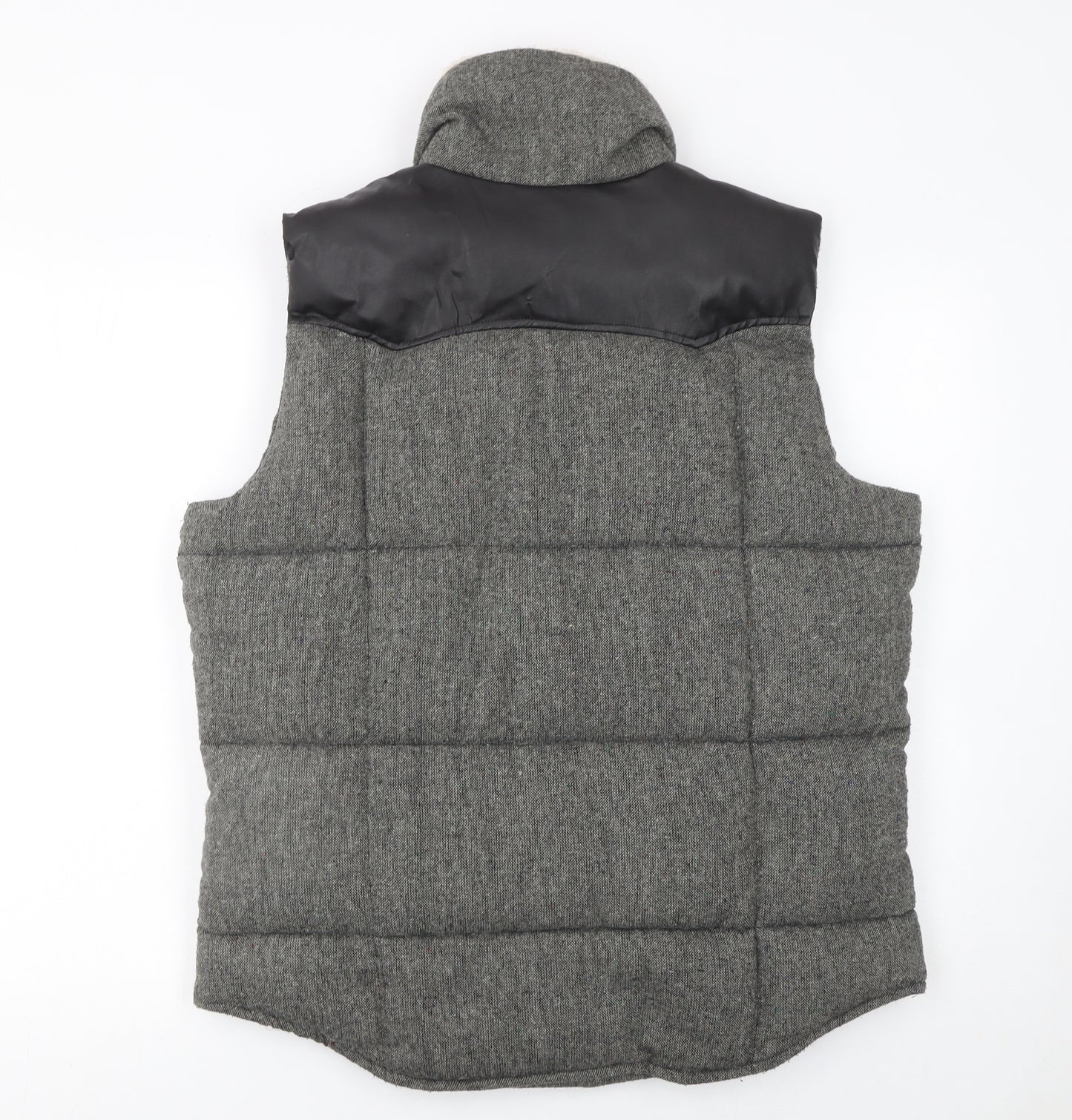 Another Influence Men's Grey Padded Wool Blend Bodywarmer Waistcoat M