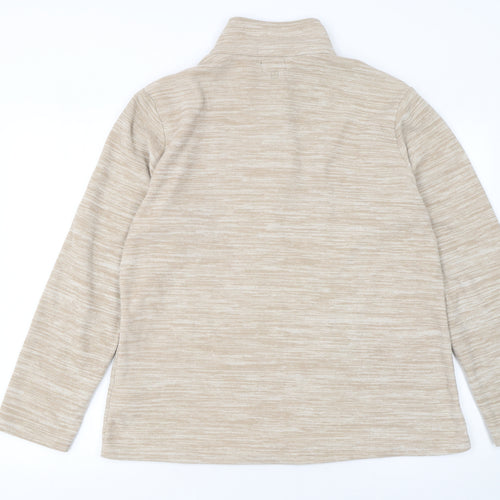 Mountain Warehouse Women Beige 1/2 Zip Fleece Pullover Sweatshirt UK 18