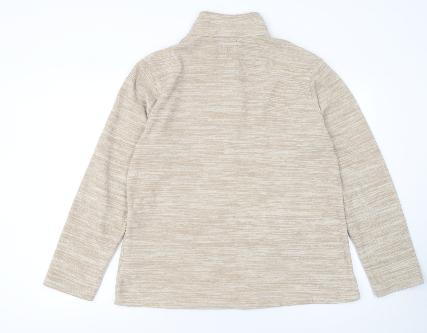 Mountain Warehouse Women Beige 1/2 Zip Fleece Pullover Sweatshirt UK 18