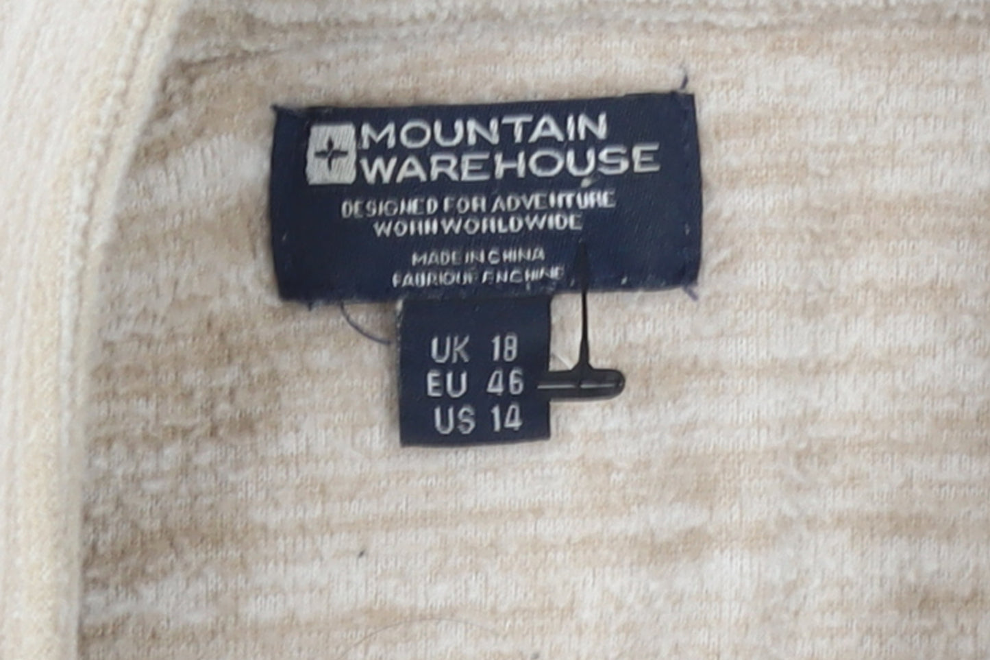 Mountain Warehouse Women Beige 1/2 Zip Fleece Pullover Sweatshirt UK 18