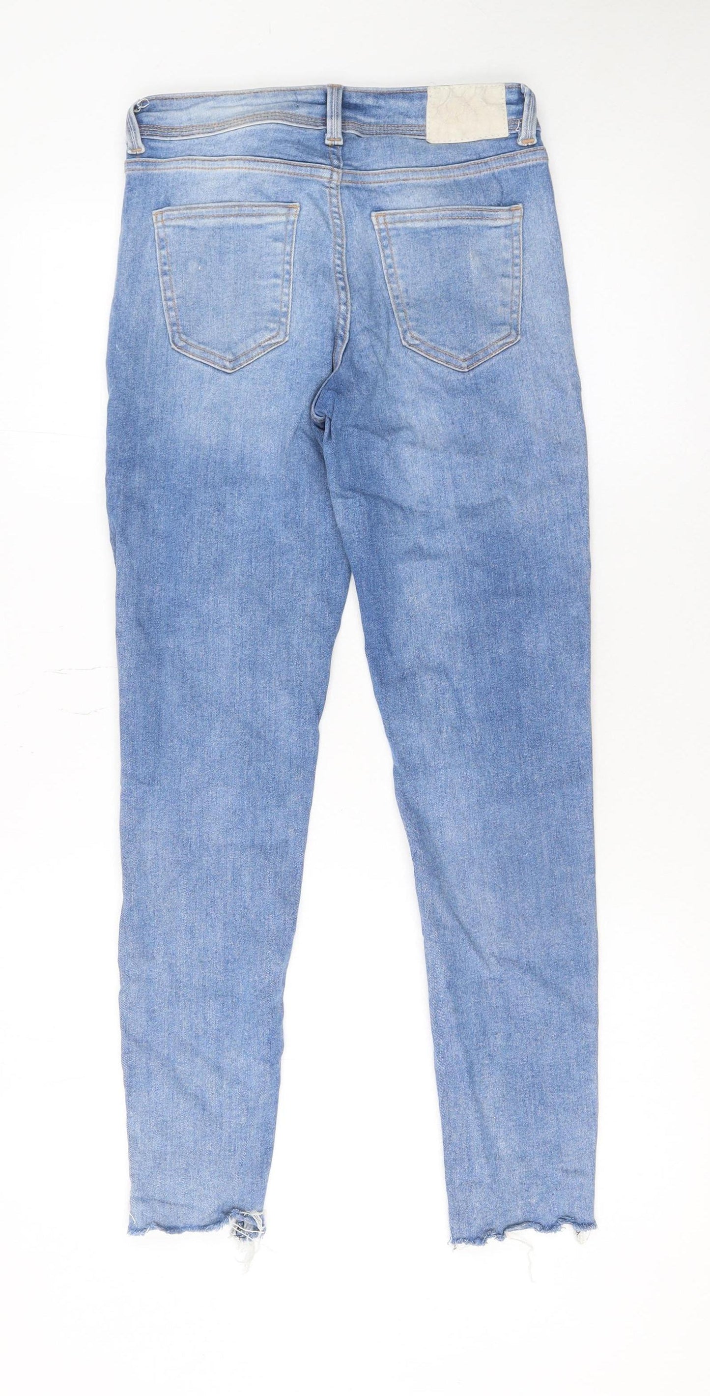 ZARA Women's Blue Skinny Jeans Size 6 High Rise Stretch Denim