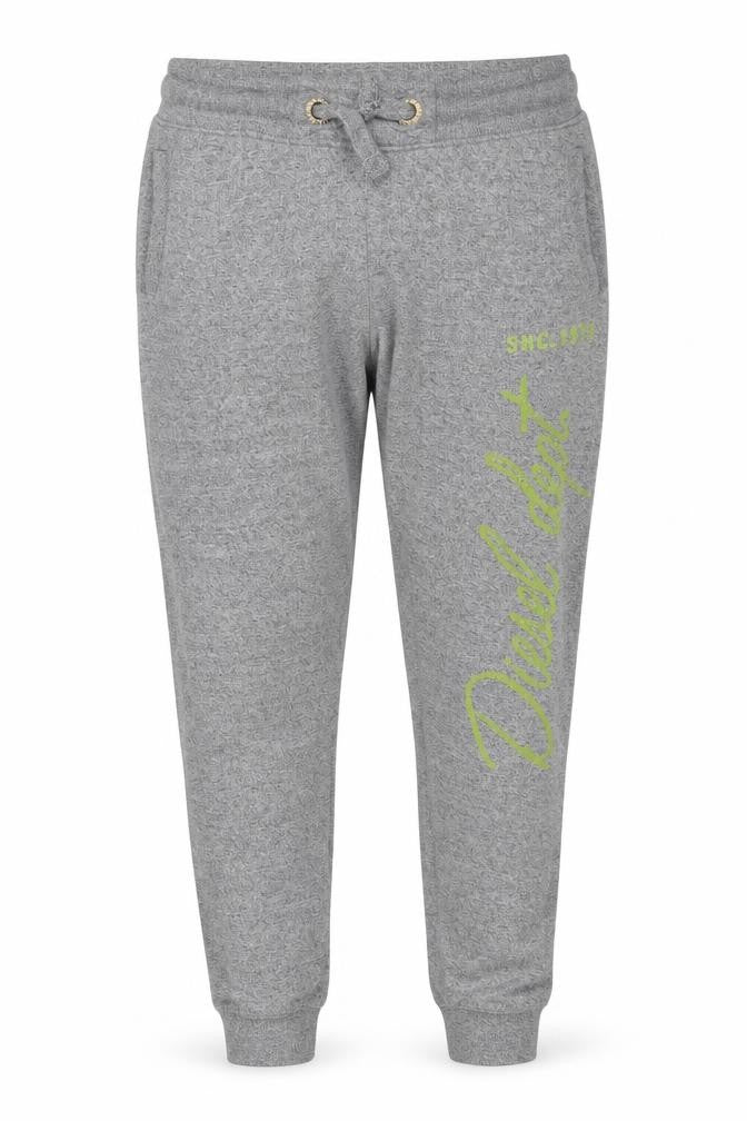 Front view of Diesel Men's Grey Jogger Trousers M Regular Fit Logo Casual