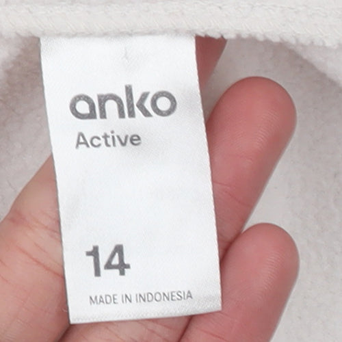 Anko Active Women's Beige Fleece 1/4 Zip Sweatshirt Size 14