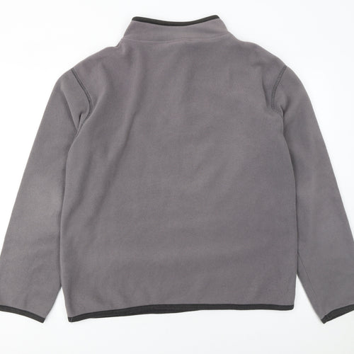 Kangaroo Poo Mens Grey Fleece Quarter Zip Pullover Sweatshirt L