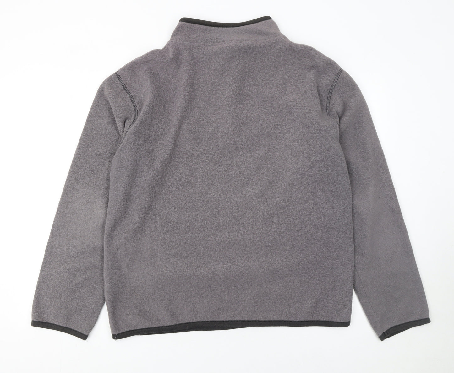 Kangaroo Poo Mens Grey Fleece Quarter Zip Pullover Sweatshirt L