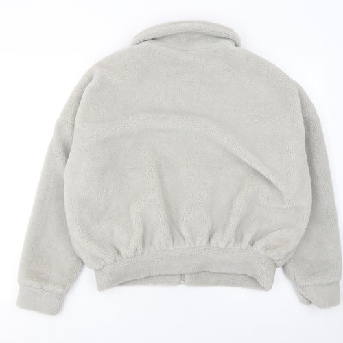 In The Style Womens Beige Full Zip Fleece Hoodie Size 8