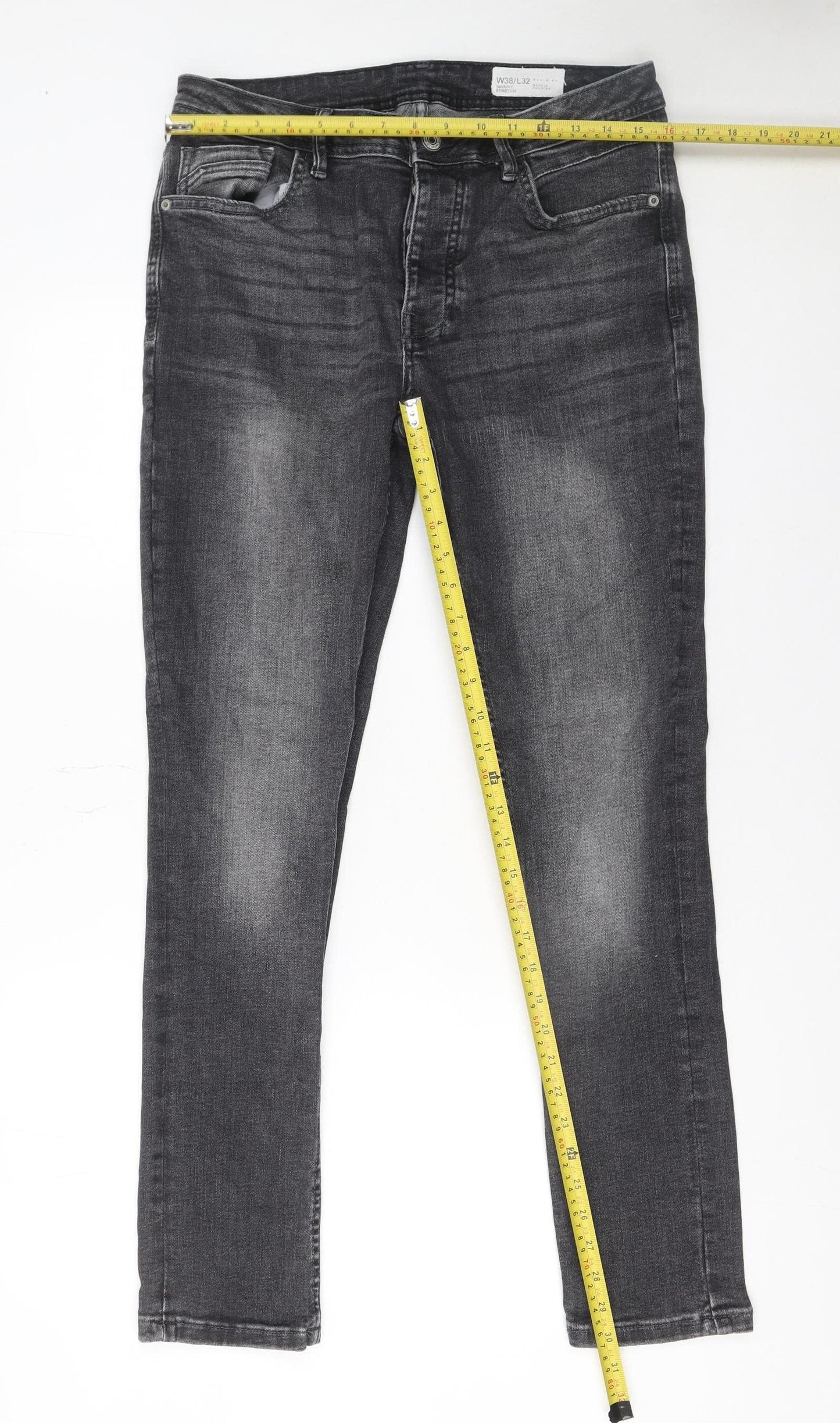 Denim Co. Men's Grey Skinny Stretch Jeans W38 L32