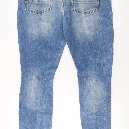 Denim Co Men's Blue Super Skinny Distressed Jeans W36 L32