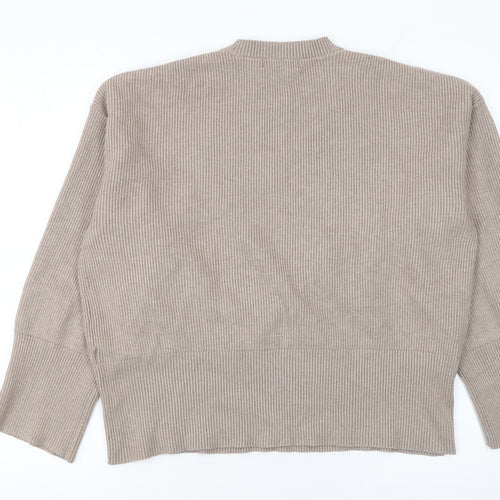 Marks and Spencer Women Beige Cable-Knit Crew Neck Jumper L