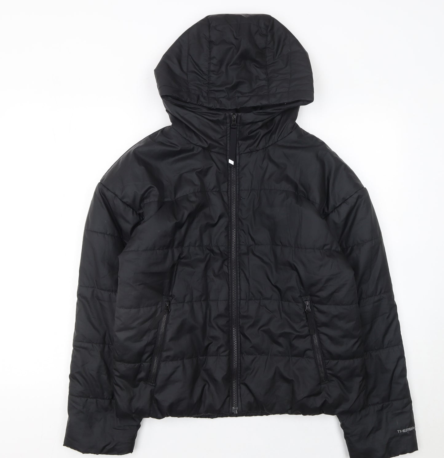Nike Womens Black Therma-Fit Hooded Puffer Jacket Size S