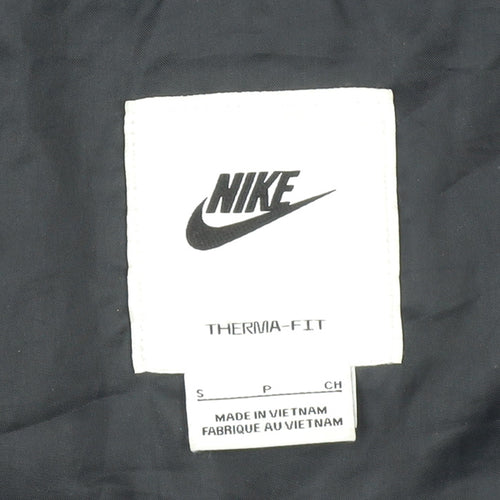Nike Womens Black Therma-Fit Hooded Puffer Jacket Size S