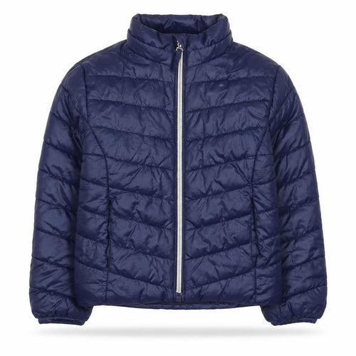 H&M Girls Blue Puffer Jacket 3-4 Years Lightweight Quilted Zip Coat