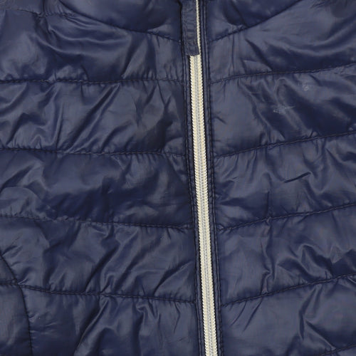H&M Girls Blue Puffer Jacket 3-4 Years Lightweight Quilted Zip Coat